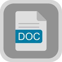 DOC File Format Flat round corner Icon Design vector