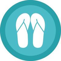 Sandals Glyph Due Circle Icon Design vector