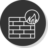 Firewall Glyph Due Circle Icon Design vector