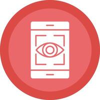Eye Recognition Glyph Due Circle Icon Design vector