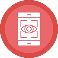 Eye Recognition Glyph Due Circle Icon Design vector