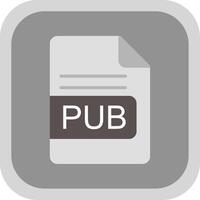 PUB File Format Flat round corner Icon Design vector