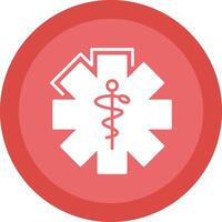 Caduceus Glyph Due Circle Icon Design vector