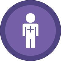 Male Patient Glyph Due Circle Icon Design vector