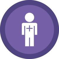 Male Patient Glyph Due Circle Icon Design vector