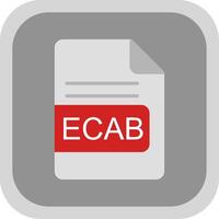 ECAB File Format Flat round corner Icon Design vector