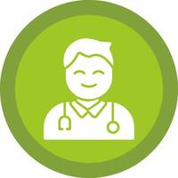 Male Doctor Glyph Due Circle Icon Design vector