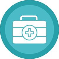 First Aid Kit Glyph Due Circle Icon Design vector