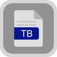 TB File Format Flat round corner Icon Design vector