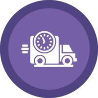 Delivery Time Glyph Due Circle Icon Design vector