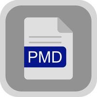 PMD File Format Flat round corner Icon Design vector