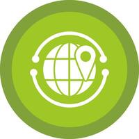 en todo el mundo glifo debido circulo icono diseño vector