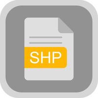 SHP File Format Flat round corner Icon Design vector