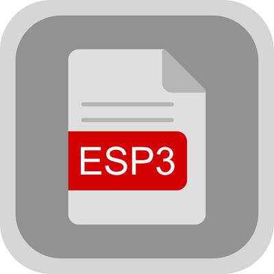 ESP3 File Format Flat round corner Icon Design