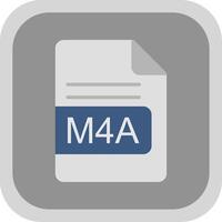 M4A File Format Flat round corner Icon Design vector