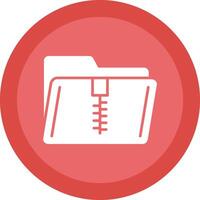 Zip Folder Glyph Due Circle Icon Design vector