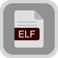 ELF File Format Flat round corner Icon Design vector