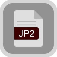 Jp2 File Format Flat round corner Icon Design vector