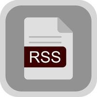 RSS File Format Flat round corner Icon Design vector