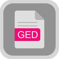 GED File Format Flat round corner Icon Design vector