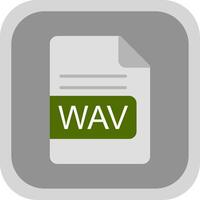 WAV File Format Flat round corner Icon Design vector