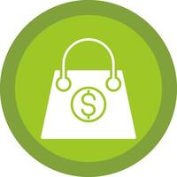 Shopping Bag Glyph Due Circle Icon Design vector