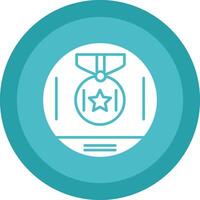 Medal Award Glyph Due Circle Icon Design vector