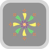 Firework Flat round corner Icon Design vector