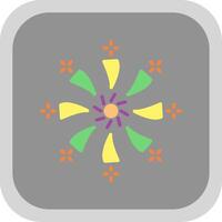 Firework Flat round corner Icon Design vector