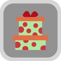 Gift Flat round corner Icon Design vector