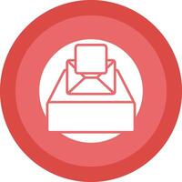 Project Inbox Glyph Due Circle Icon Design vector