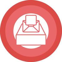 Project Inbox Glyph Due Circle Icon Design vector