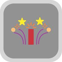 Firework Flat round corner Icon Design vector