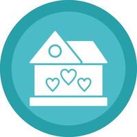 Dream House Glyph Due Circle Icon Design vector