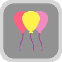 Baloon Flat round corner Icon Design vector