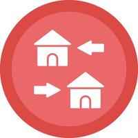 Change Of Housing Glyph Due Circle Icon Design vector