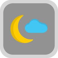 Víspera de Todos los Santos Luna plano redondo esquina icono diseño vector