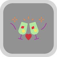 Brindis Flat round corner Icon Design vector