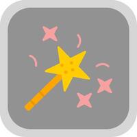 Magic Wand Flat round corner Icon Design vector