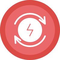 Electricity Glyph Due Circle Icon Design vector