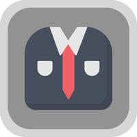 Working Suit Flat round corner Icon Design vector