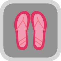 Slippers Flat round corner Icon Design vector