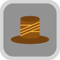 Top Hat Flat round corner Icon Design vector