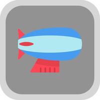 Zeppelin Flat round corner Icon Design vector