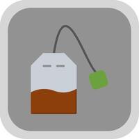 Tea Bag Flat round corner Icon Design vector