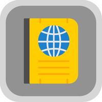 Passport Flat round corner Icon Design vector