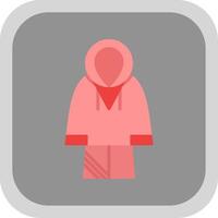 Raincoat Flat round corner Icon Design vector