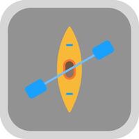 Canoe Flat round corner Icon Design vector