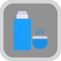 Thermos Flat round corner Icon Design vector