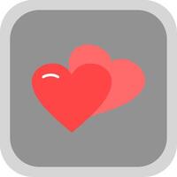 Hearts Flat round corner Icon Design vector